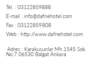 Dafne Hotel iletiim bilgileri
